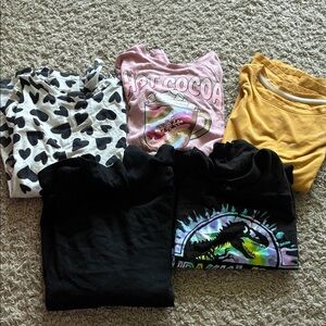 Lot of 5 Girl’s Long Sleeve T-Shirts